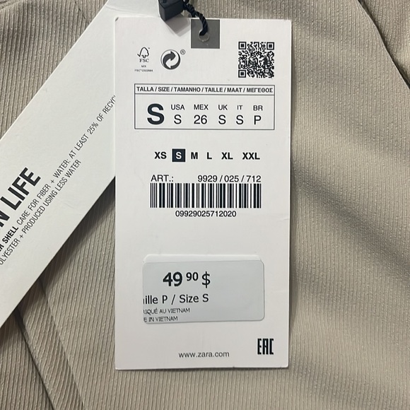 Zara oyster white culottes. Small - Picture 8 of 10